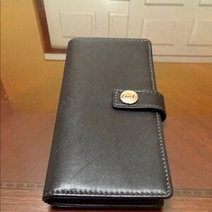 Coach Black Leather Snap Wallet